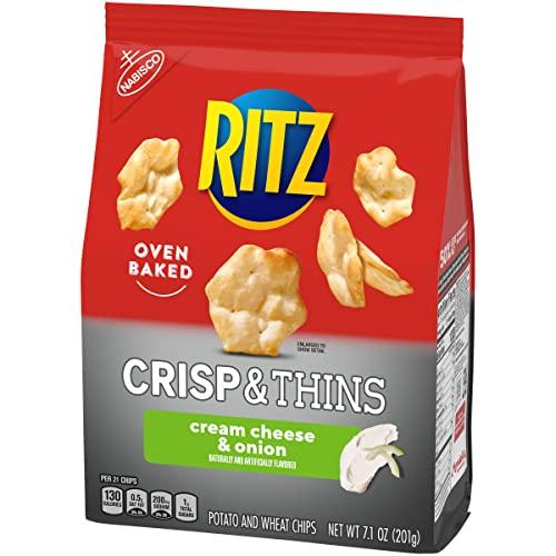 Ritz Ritz Crisp and Thins Cream Cheese and Onion Chips, 7.1 Oz