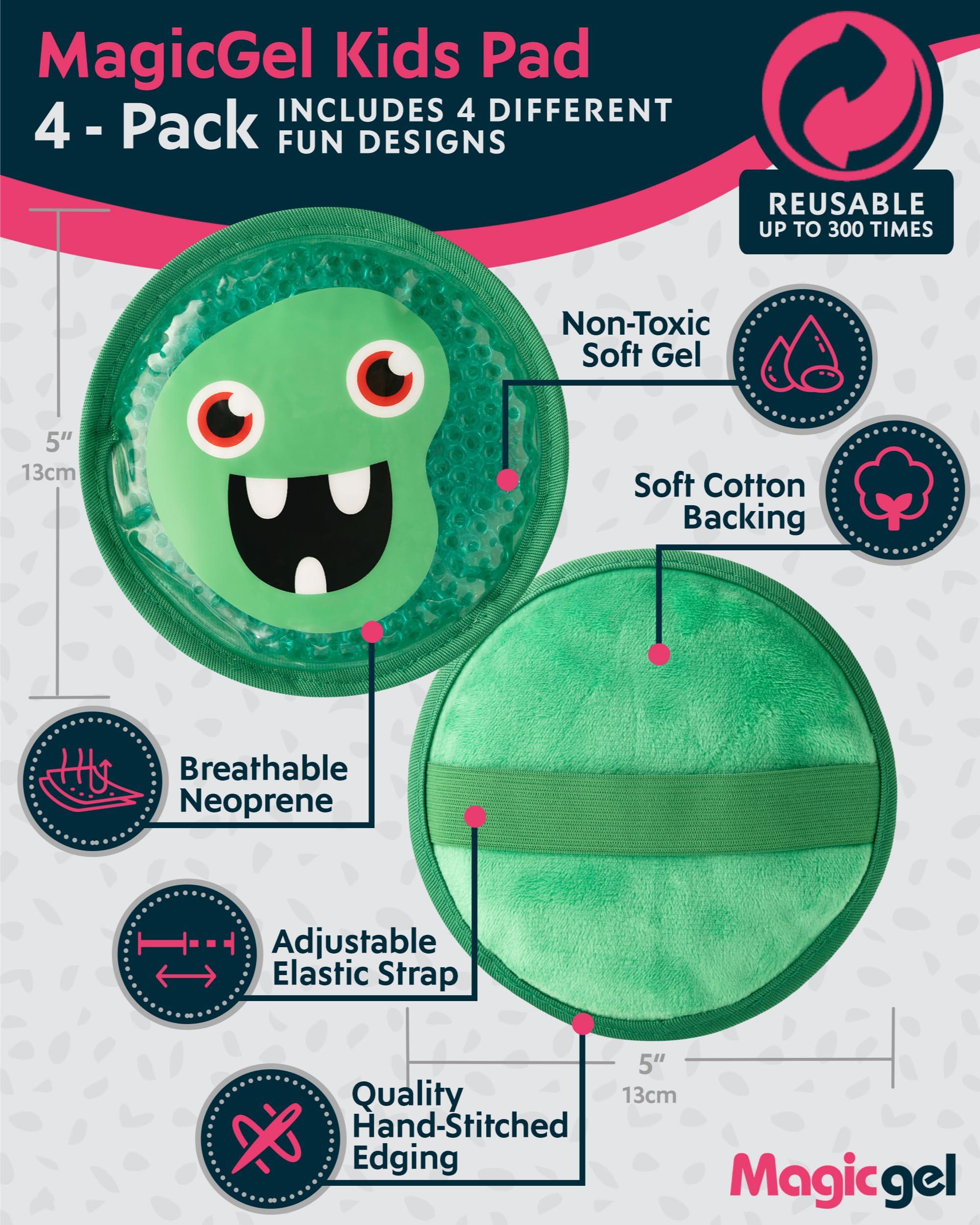 Magic Gel Magic Gel Children\'s Ice Pack - FSA HSA Eligible | 4 Little Monsters to Hold Them by The Hand | Say Bye Bye to Boo Boos! | Ideal for Kids Injuries Including Fever, Cuts, Toothache & Insect Bites