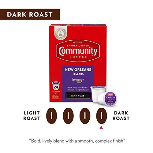 Community Coffee Community Coffee New Orleans Blend 24 Count Coffee Pods, Special Dark Roast, Compatible with Keurig 2.0 K-Cup Brewers, 24 Count (Pack of 1)