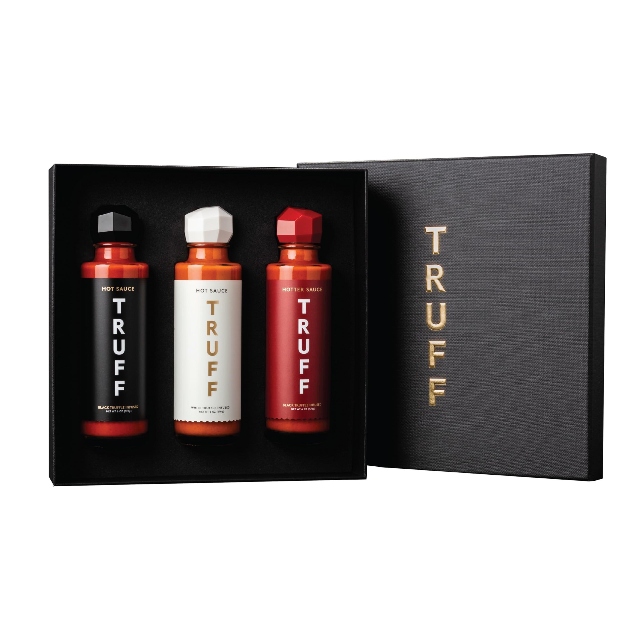 TRUFF TRUFF Hot Sauce Variety Pack, Gourmet Hot Sauce Set of Original, Hotter and Limited White Edition, Unique Flavor Experiences with Truffle, 3-Bottle Bundle, 3ct 6oz bottles