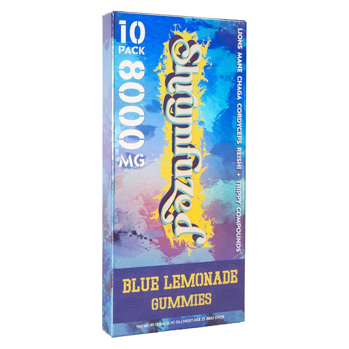 Shrumfuzed Shrumfuzed - Proprietary Nootropic Gummy 8000mg - Lion\'s Mane, Reishi, Chaga, and Cordycep Nootropic Tripee Mushroom Blend (10, Blue Lemonade)