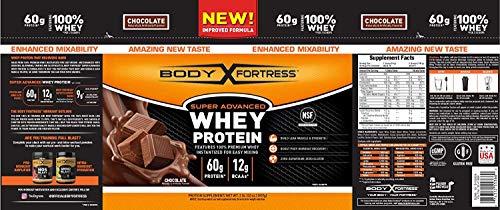 Body Fortress Body Fortress Super Advanced Whey Protein Powder, Gluten Free, Chocolate Flavor, 2 Pound, Pack of 2