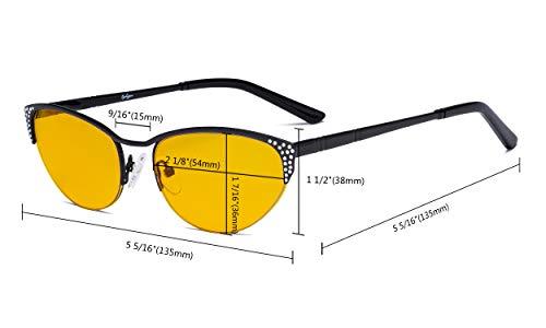 Eyekepper Eyekepper Blue Light Blocking Computer Glasses with Amber Filter Lens - Anti Radiation Anti Glare UV Rays Reduces Eyestrain Cat-eye Eyeglasses Women Half-rim Gold with Crystals