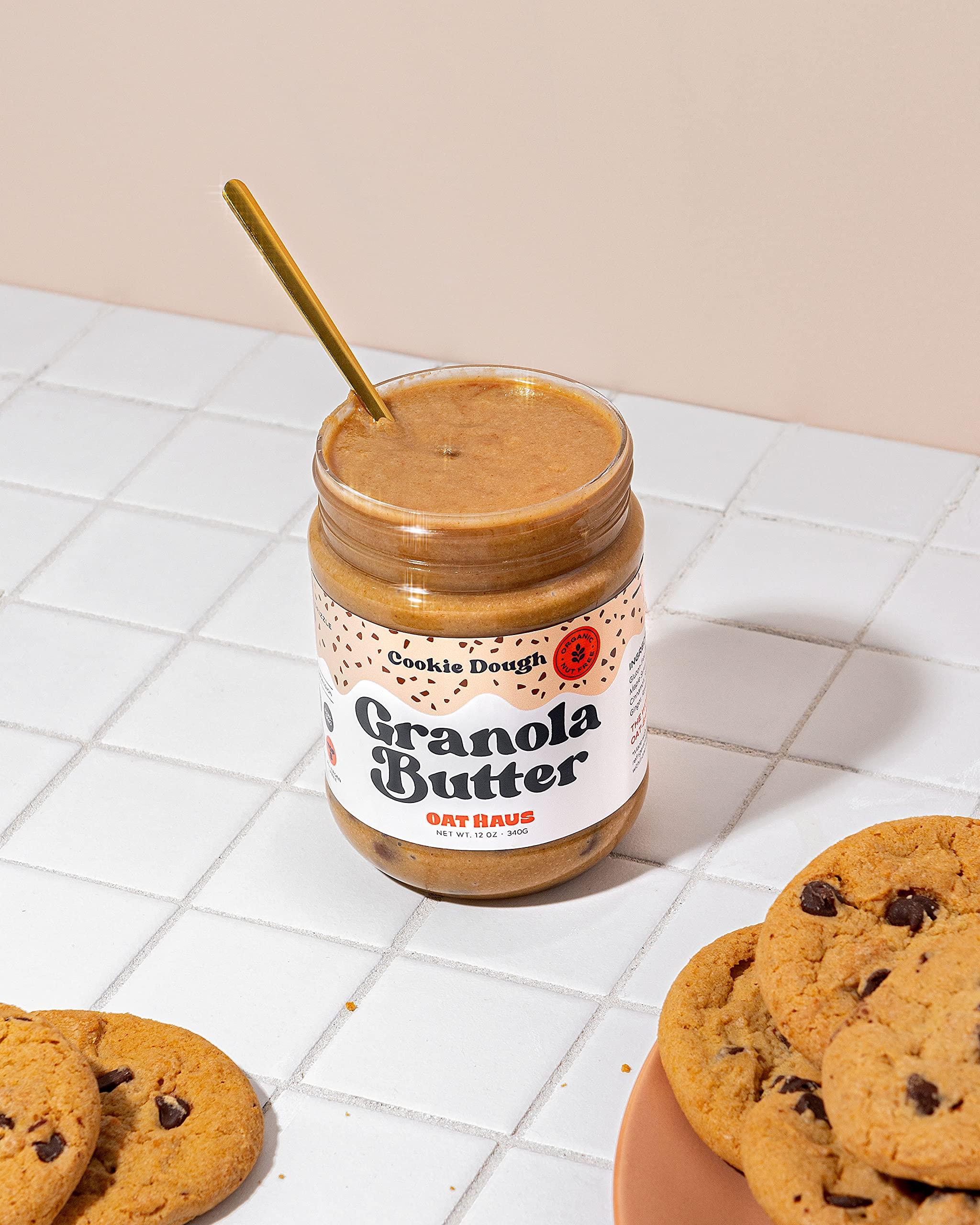 KWEEN Oat Haus Cookie Dough Granola Butter (Chipless) | Peanut-free, Almond (Tree-Nut) Free, & School-Safe (Top 8 Allergen Free) | Sunflower Seed & Cookie Dough Alternative