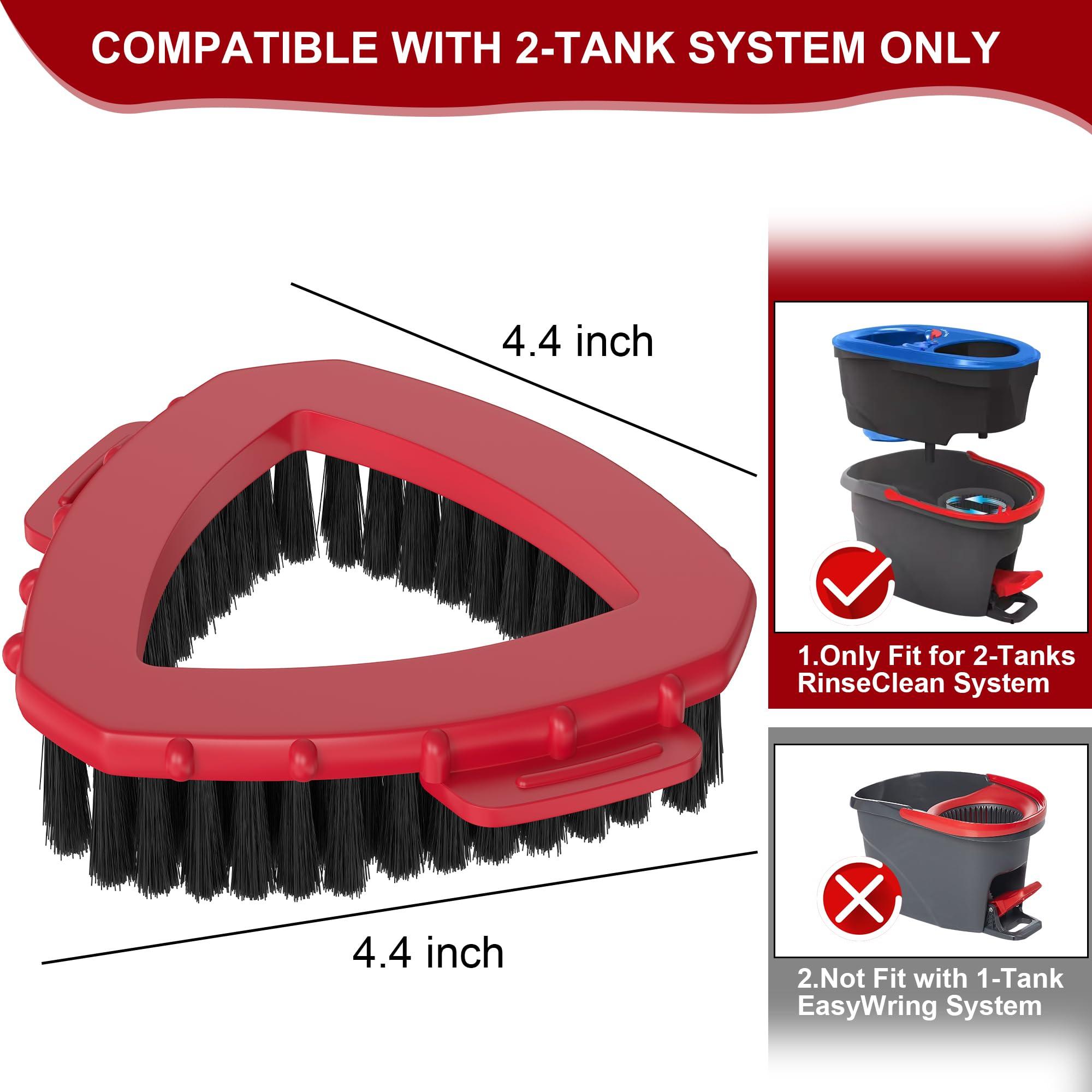Aifacay Scrub Brush for O-Cedar RinseClean 2 Tank System, Scrubber Mop Head for Ocedar Spin Mop Stiff Bristle Scrubbing All Purpose Triangle Scrub Brush Head Replacement Attachment Floor Cleaning Accessories