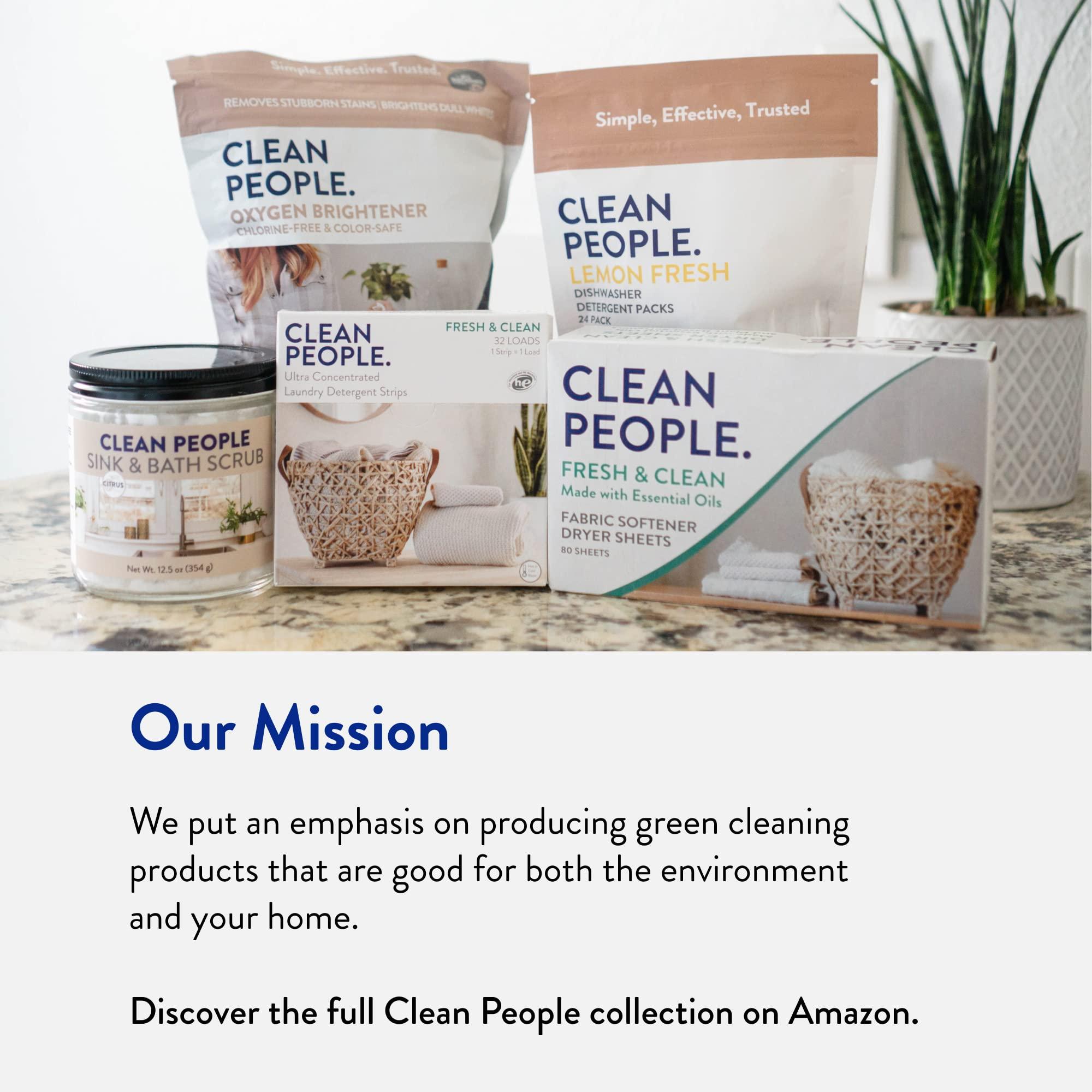 THE CLEAN PEOPLE The Clean People Laundry Detergent Sheets - Laundry Soap - Ultra Concentrated, Recyclable Packaging, Stain Fighting - Fresh Scent, 32 Pack