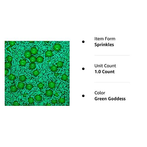 Sweets & Treats Boutique Green Sprinkles for Cake Decorating and Baking - Fancy Edible Green Cake Sprinkles and Toppings in Green Sprinkles for Cookie Decorating with Green Pearls and Chocolate Balls