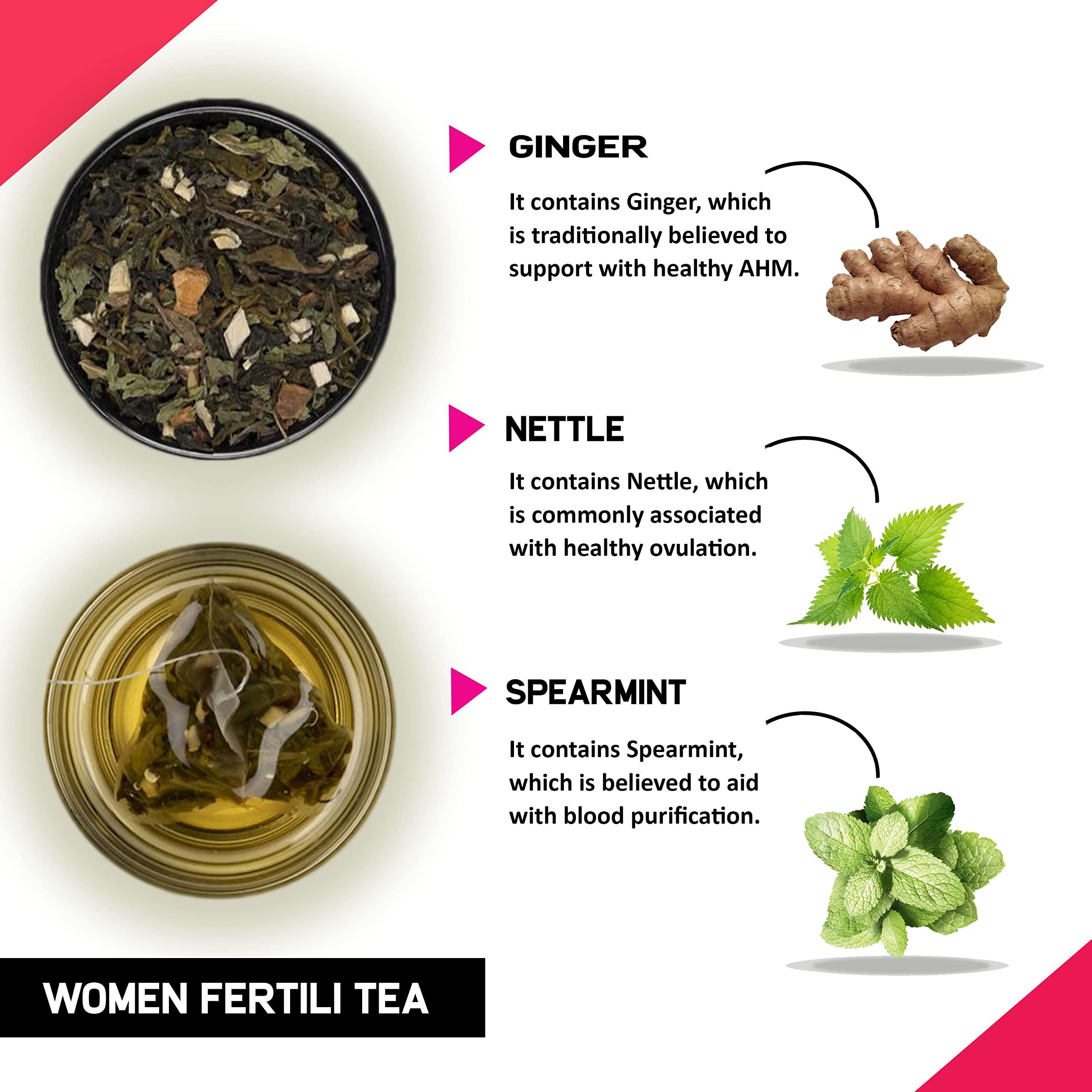 TEACURRY Teacurry Women Fertility Tea - 1 Month, 30 Teabags - Helps to Boost Natural Fertility, Improve Hormonal Imbalance, Preconception Support - Women Fertili Tea