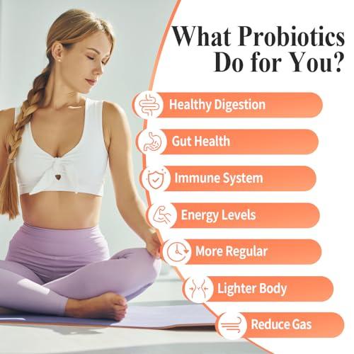 Lifeatlas 300 Billion CFU Probiotics - Probiotics for Women and Men, 12 Probiotic Strains Plus Prebiotic, for Immune & Digestive, Gut Health, Gas Bloating, Shelf Stable - 60 Capsules