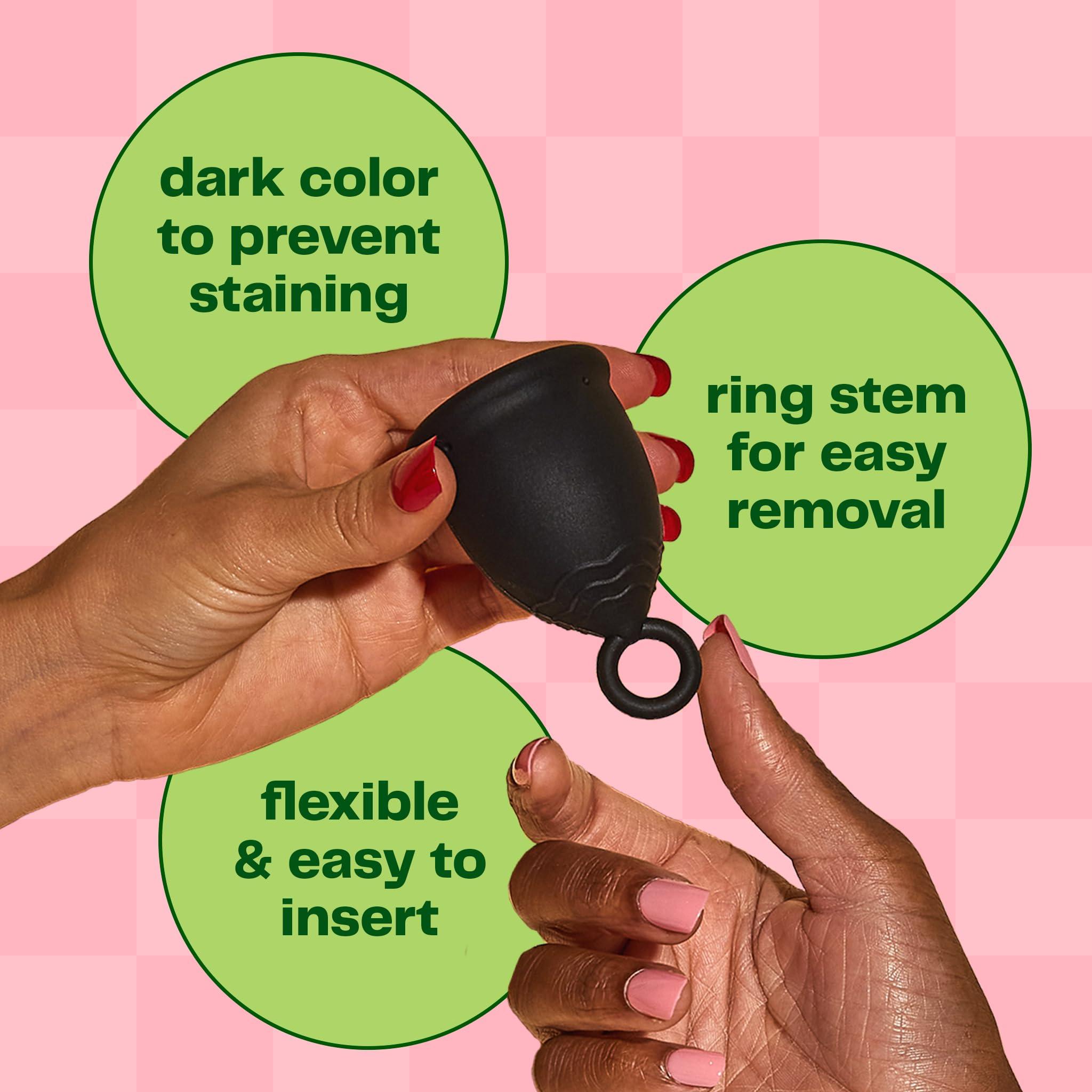 VIV FOR YOUR V. Viv for Your V Large Premium Menstrual Cups for Heavy Flow, Ring Stem Easy Removal, Soft Tampon Alternative for Active Lifestyle, Comfortable 12 Hour Wear, Medical-Grade Silicone Reusable Period Cup