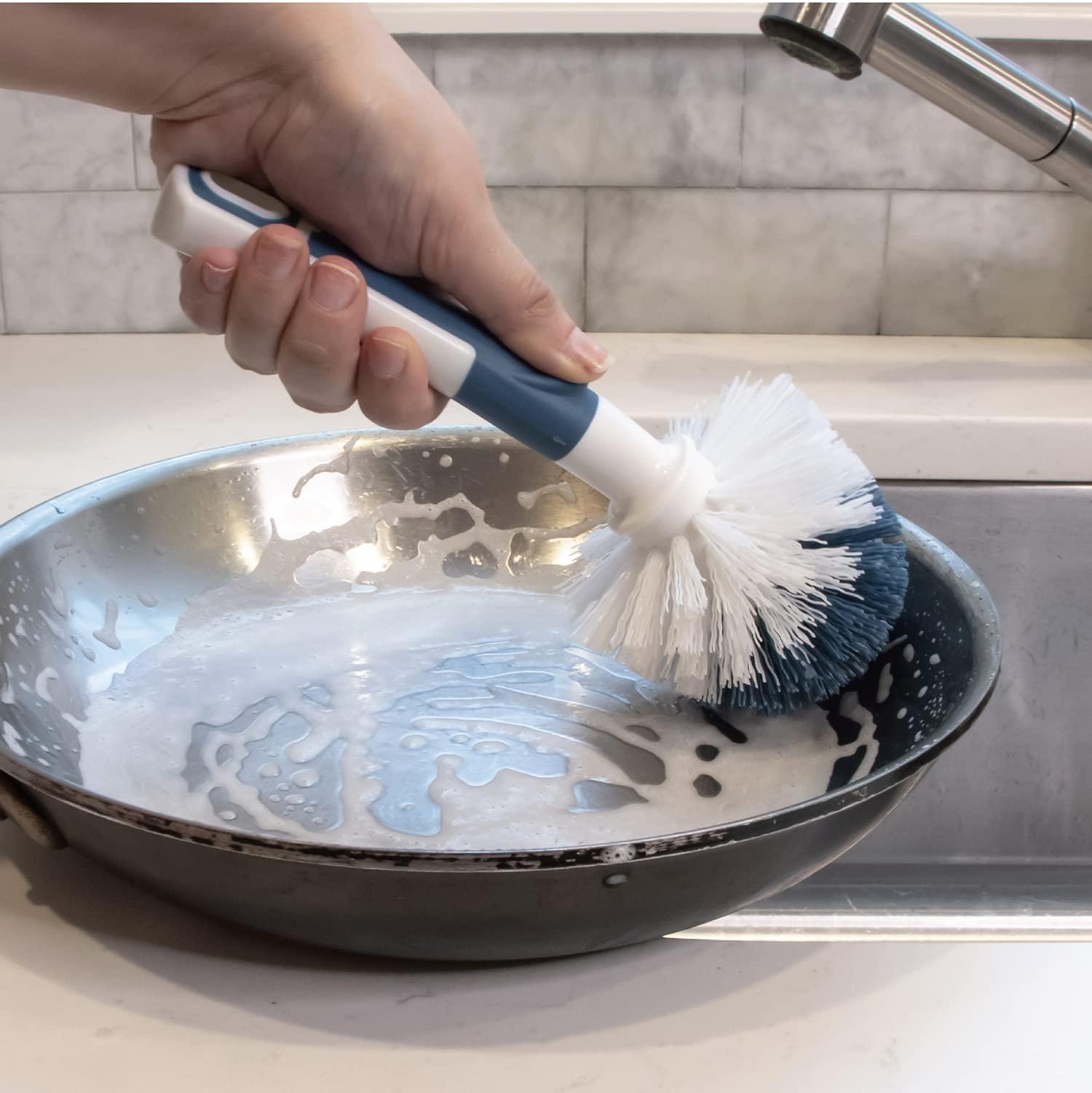 Unger Unger Sink & Dish Scrub Brush Kitchen Scrub Brush, Dish Washing Scrubber, Small Cleaning Brush, Kitchen Cleaning Supplies, Non-Scratch Bristles, Glassware, Pots, Pans, Tumblers, Drains & Disposals