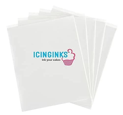 Icinginks Icinginks Frosting Sheets 8.5” X 11” A4 Size, Icing Sheets for Cake Toppers, Cookies & Decor, Very White Edible Paper, Edible Sugar Sheets for Printers, Cake Edible Paper (48 Count)