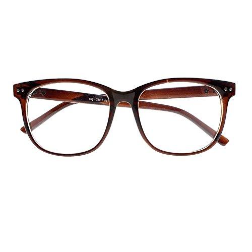 Newsight Oversized Eyeglasses Square Large Lenses Stars Pattern Reading Glasses Readers (Brown, 3.0)