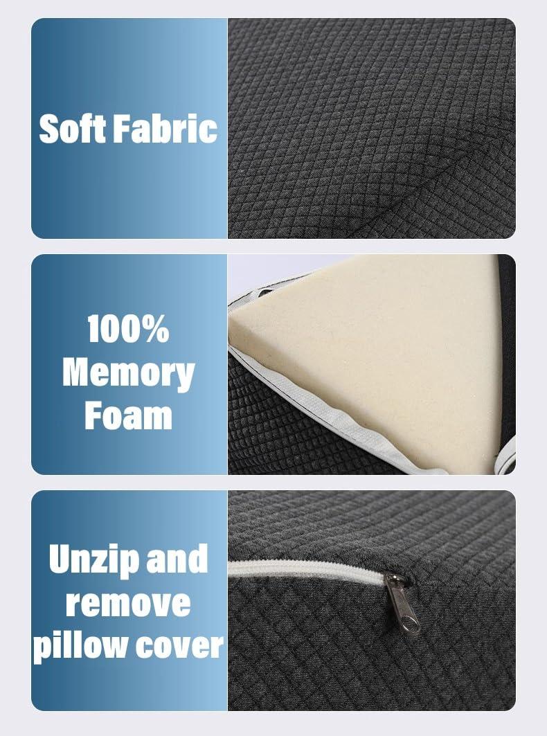 WAHHWF WAHHWF Wedge Pillow for Sleeping, Elderly/Adult/Pregnant Bed Wedge Pillow for Sleep/Acid Reflux/Post Shoulder Surgery/Heartburn/GERD/Snoring (Color : Blue, Size : 68x65x16cm/26.8x25.6x6in)