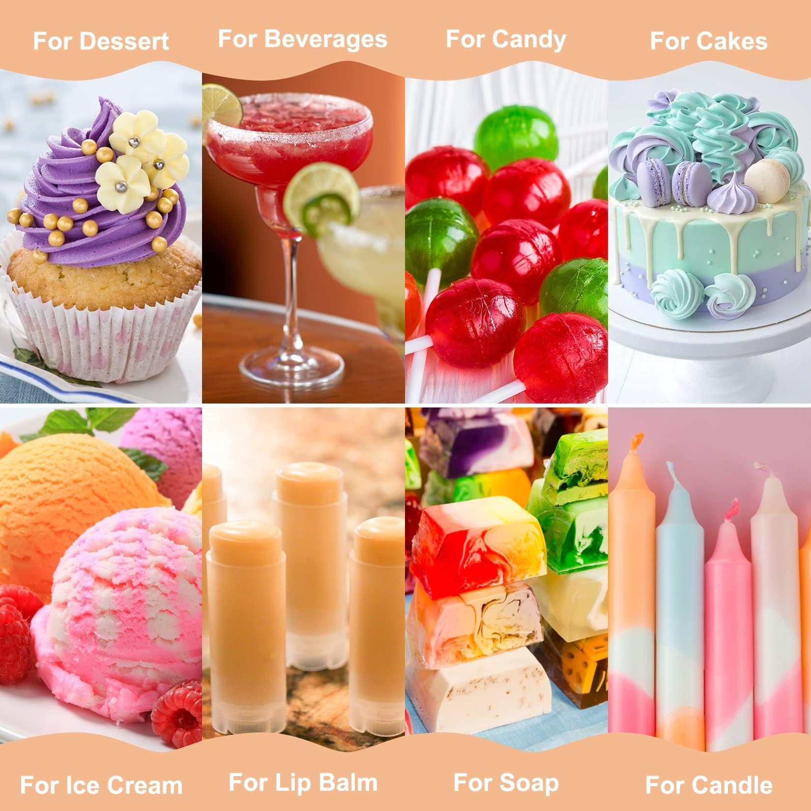 Muloen Food Flavoring Oil, 28 Flavors 100% Pure Natural Extract Liquid Oil - Water & Oil Soluble - Concentrated Candy Flavoring for Lip Balm, Baking, Drinks, Cooking, Soap - .25 Fl Oz (6 ml) Bottles