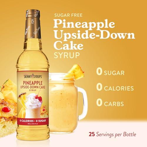 Jordan\'s Skinny Mixes Jordan\'s Skinny Syrups Sugar Free Coffee Syrup, Pineapple Upside Down Cake Syrup Flavor, Zero Calorie Flavoring for Latte, Protein Shake, Cocktail & More, Keto Friendly, 25.4 Fl Oz, 1 Pack
