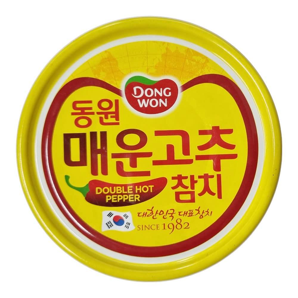 GASHINA STORY Dongwon Korean Tuna Can with Double Hot Pepper Sauce (Sweet and Spicy) 100g(3.5oz) x 5can
