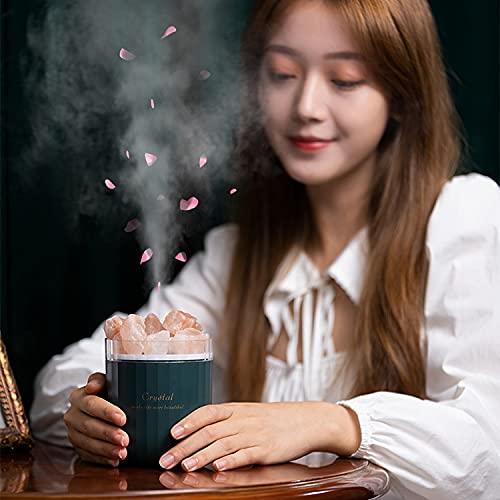 Meega Crystal Salt Humidifier 400 ml Cool Mist Essentail Oil Diffuser USB Charging Home Aromatherapy Humidifier Green