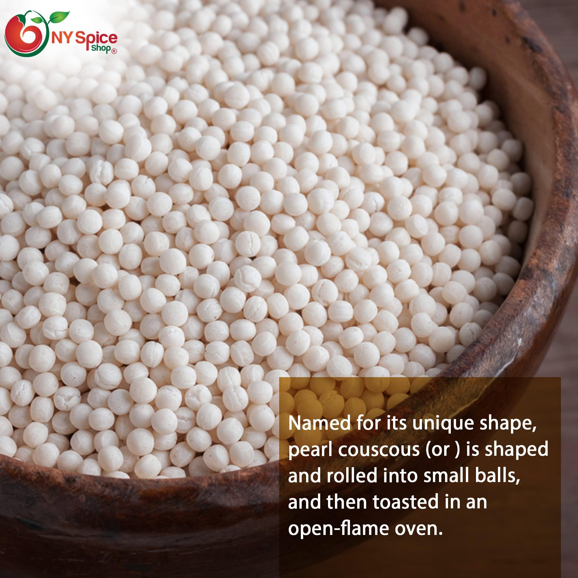 NY Spice Shop NY SPICE SHOP Pearl Couscous - Israeli Couscous - Cous Cous - Couscous Pearls - Pearled Couscous - Whole Wheat Orzo - Whole Wheat Couscous - Fregola Pasta - Israeli Pearl Couscous – 1 Pound