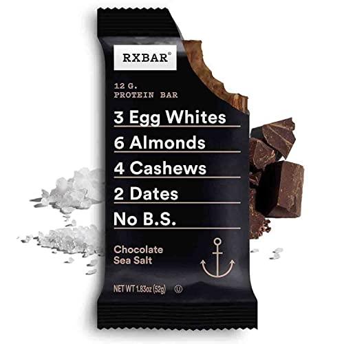 RXBAR RXBAR Protein Bars, 12g Protein, Gluten Free Snacks, Chocolate Sea Salt (6 Boxes, 30 Bars)