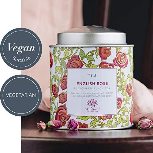 Whittard Whittard of Chelsea - Tea Discoveries English Rose Caddy - Black Loose Leaf Tea, Vegetarian, Vegan Friendly, Resealable Tea Tin (100g, 1ct)
