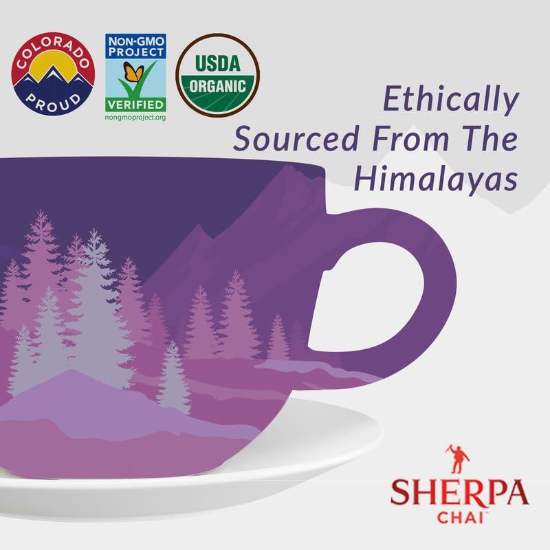 Sherpa Chai Sherpa Chai Unsweetened Organic Chai Tea Concentrate, 128 oz - Himalayan Black Tea Concentrate w/Freshly Pressed Ginger - Authentic Recipe Brewed by Nepali Sherpas - Chai Tea Gift for Tea Lovers