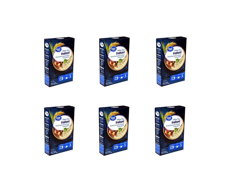 Great Value Great Value Instant White Rice, 28 oz (Pack of 6)
