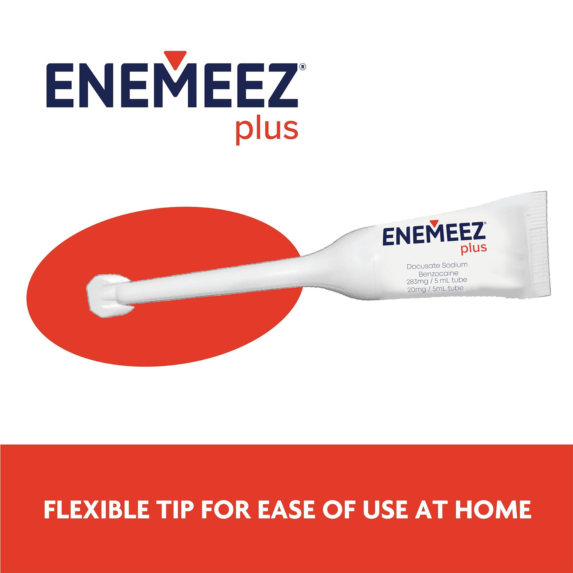 Enemeez Plus Enemeez Plus Mini Enema, 283mg Docusate Sodium and 20 mg Benzocaine Mini Enema, Constipation Relief, 35 Count