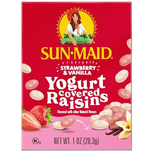 Sun-Maid Sun-Maid Strawberry & Vanilla Yogurt Coated Raisins - (6 Pack) 1 oz Snack-Size Box - Yogurt Covered Dried Fruit Snack for Lunches and Snacks
