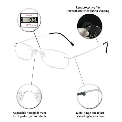 OCCI CHIARI OCCI CHIARI Reading Glasses 1.0 For Women Men Eye Reader with Titanium Frameless Durable Spring Hinge 1.0 1.5 2.0 2.5 3.0 3.5 1.25 1.75 2.25 2.75