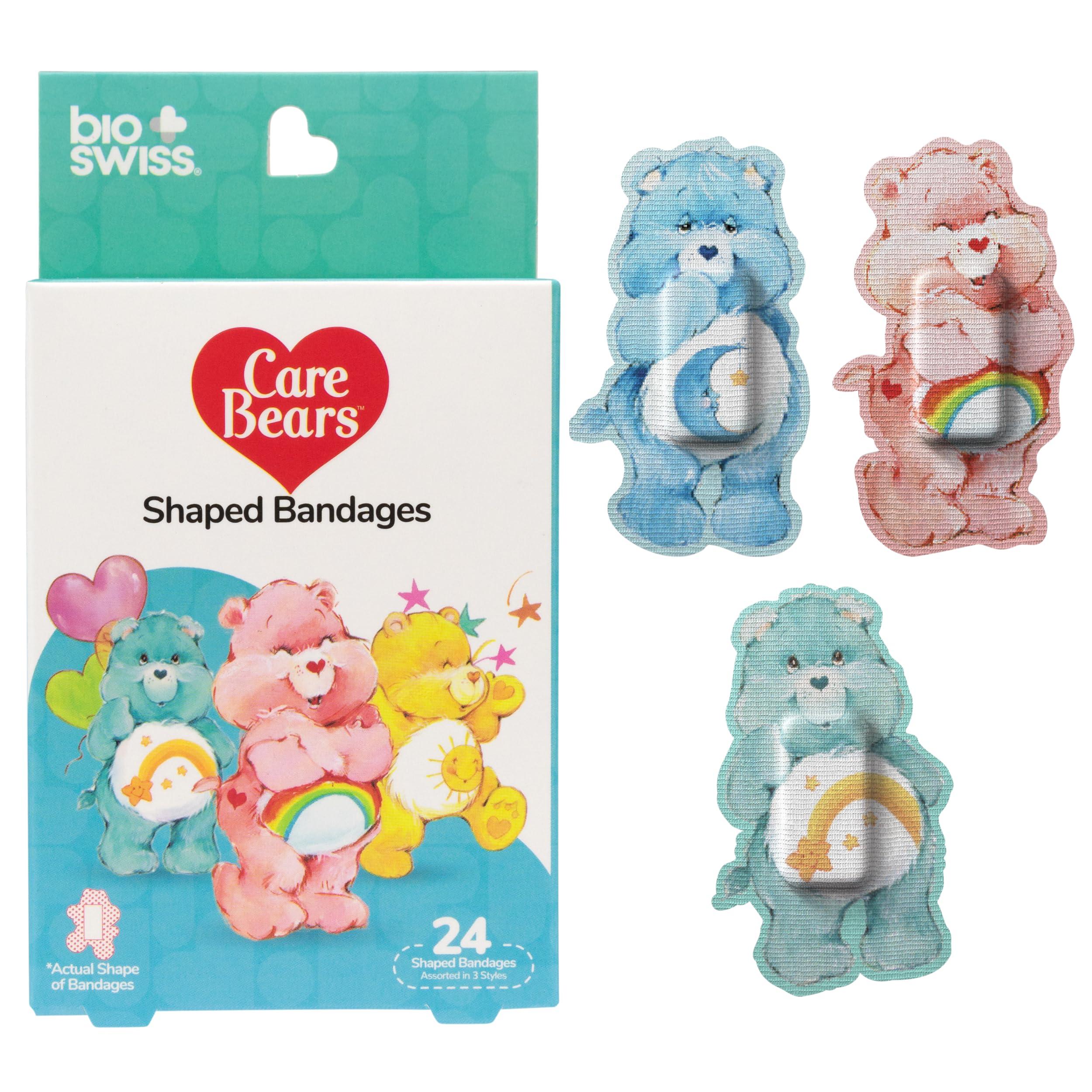 BioSwiss BioSwiss Care Bears Bandages, Classic Care Bear Shaped Self Adhesive Bandage, Latex Free Sterile Wound Care, Fun First Aid Kit Supplies for Kids, 24 Count