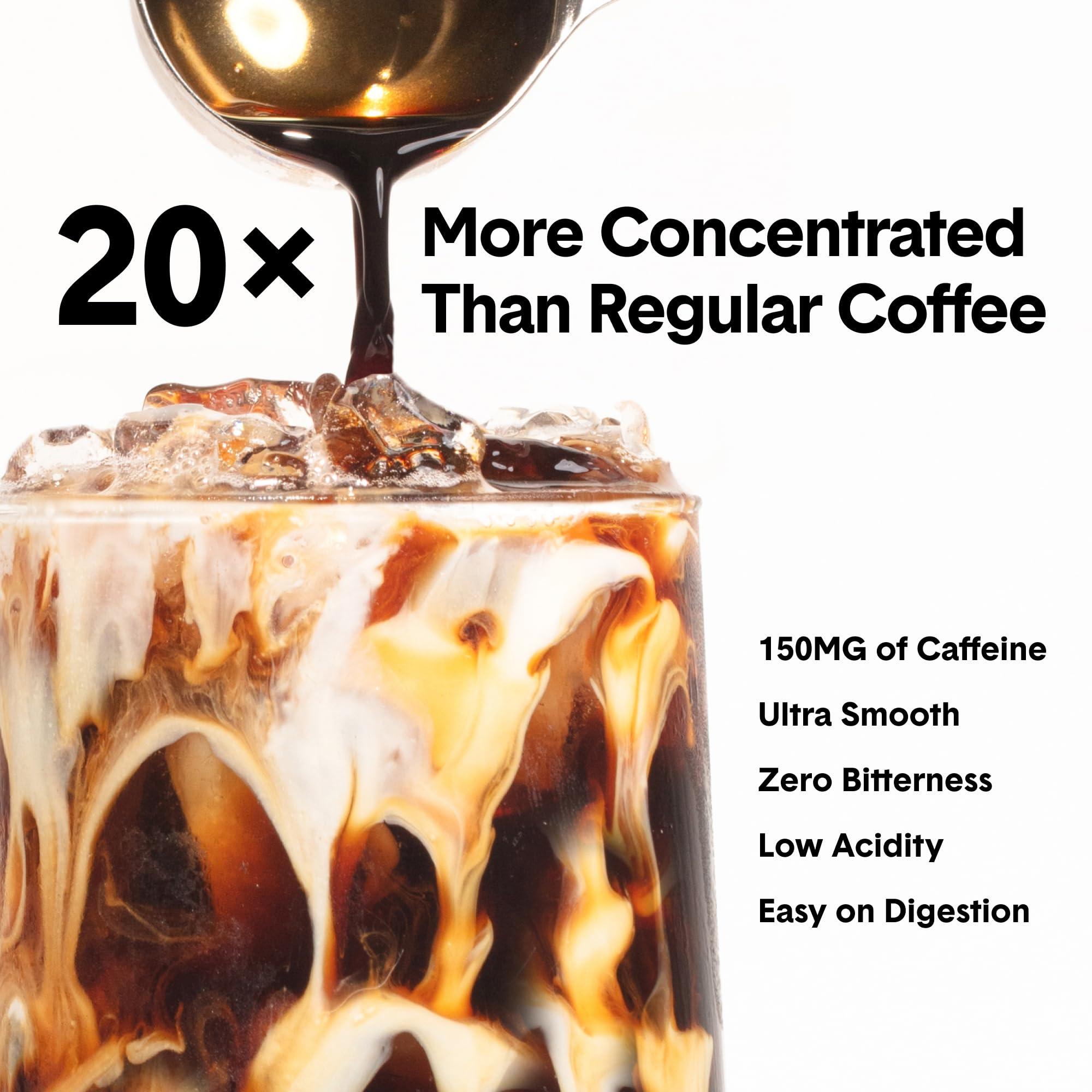 Jot Jot Coffee Concentrate (Vanilla) High Caffeine Cold Brew Coffee Concentrate Liquid for Iced Coffees, Instant Espresso, Hot or Cold Instant Coffees - Makes 14 Cups, 150mg Caffeine/Tbsp, Sugar Free