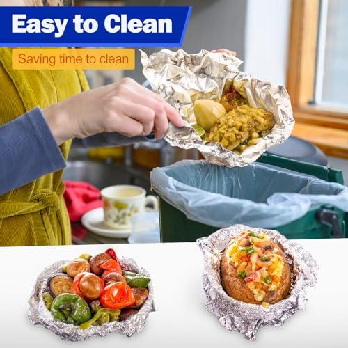 Alfolic Alfolic Aluminum Foil Sheets - 12\" x 10.75\" Pre Cut Tin Foil, Premium Aluminum Foil Wraps for Cooking, Storing Food - 500 Sheets