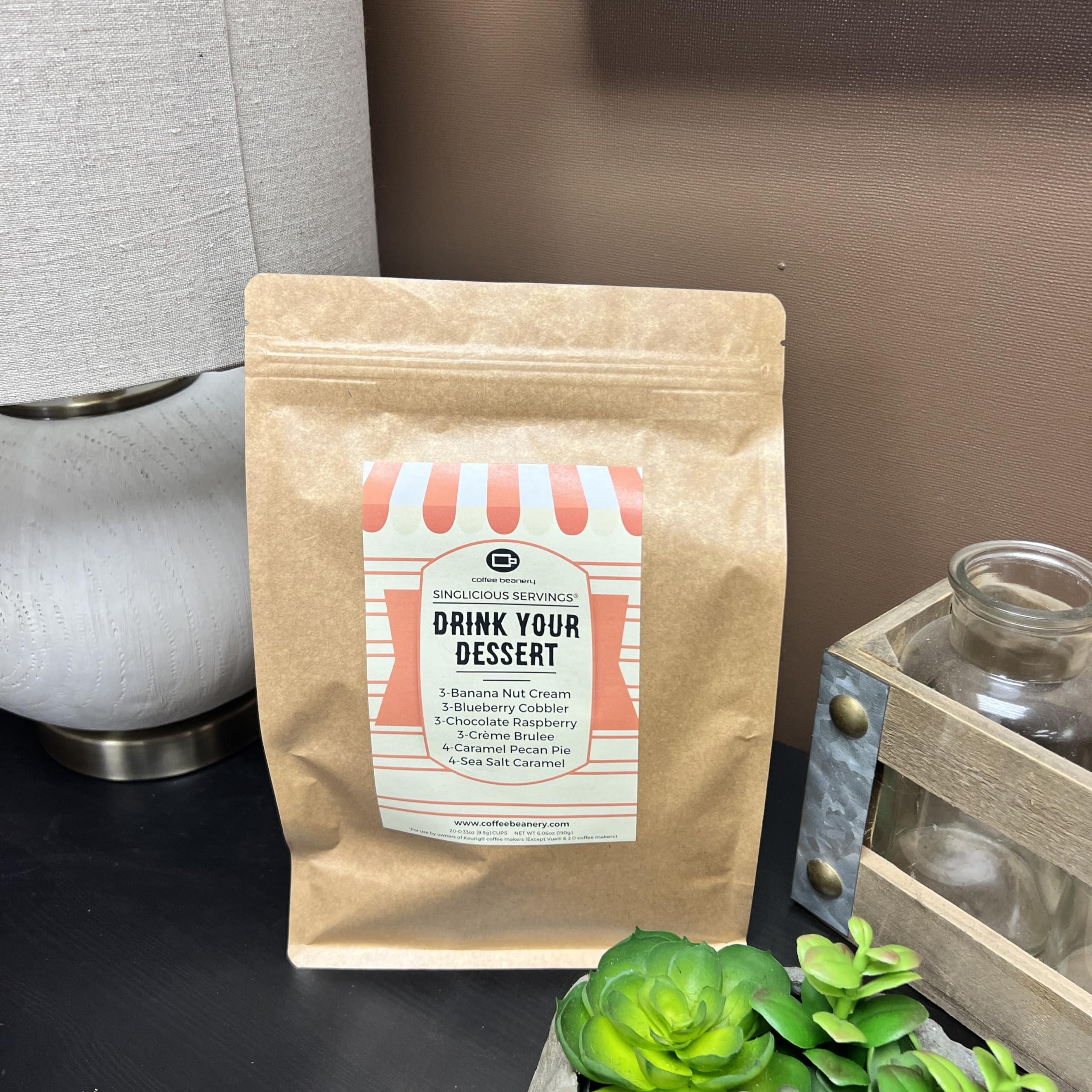 Coffee Beanery Drink Your Dessert Coffee Pod Variety Pack of Coffee Pods by Coffee Beanery | 20ct Flavored Coffee Pods Medium Roast Coffee Pods| 100% Specialty Arabica Coffee| Gourmet Coffee Pods