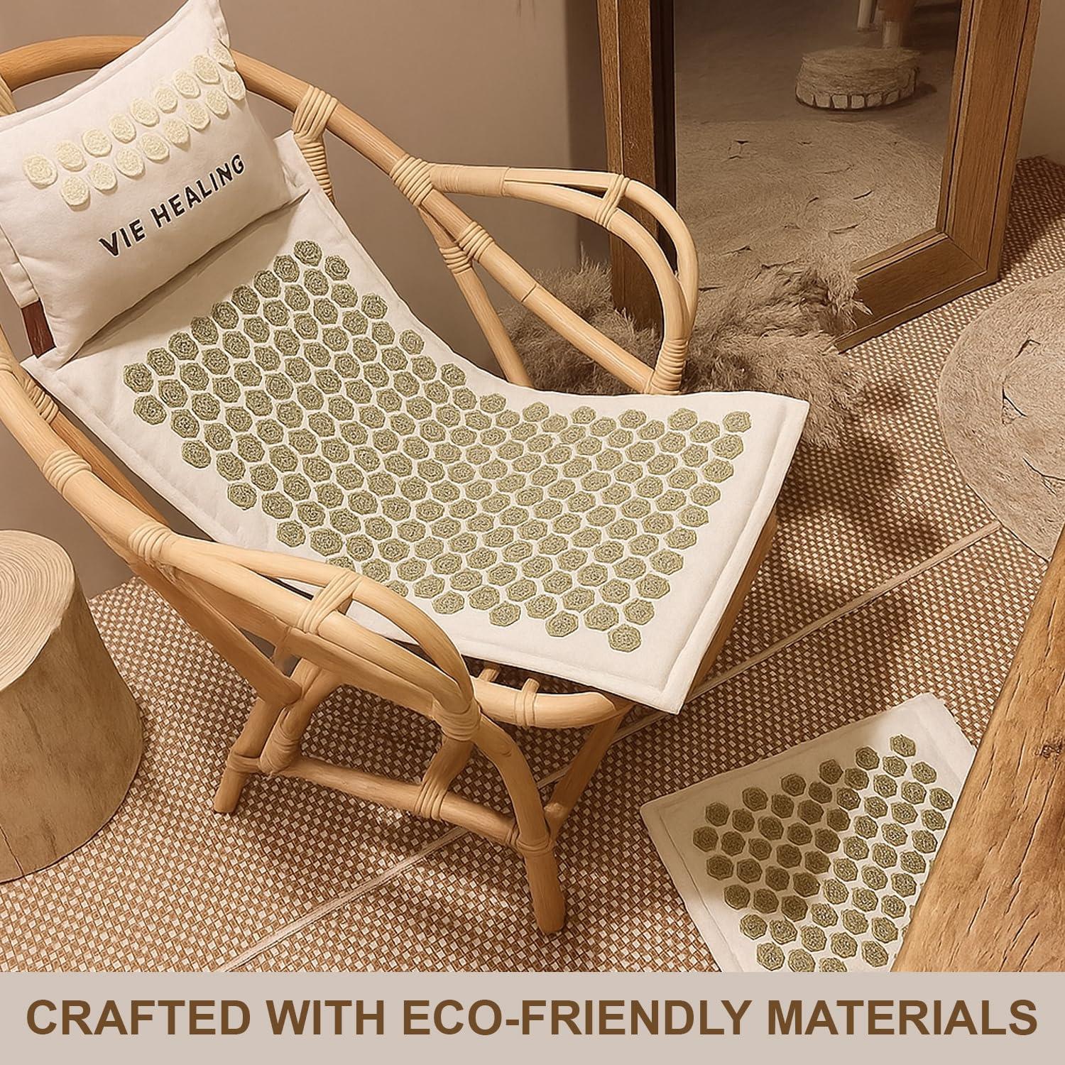 Vie Healing Vie Healing Acupressure Mat for Muscle Relaxation - Acupressure Mat for Back and Neck Pain Relief - Acupressure Mat Full Body - Stress Reduction Acupressure Mats - Extra-Long Yoga Acupressure Mat Set