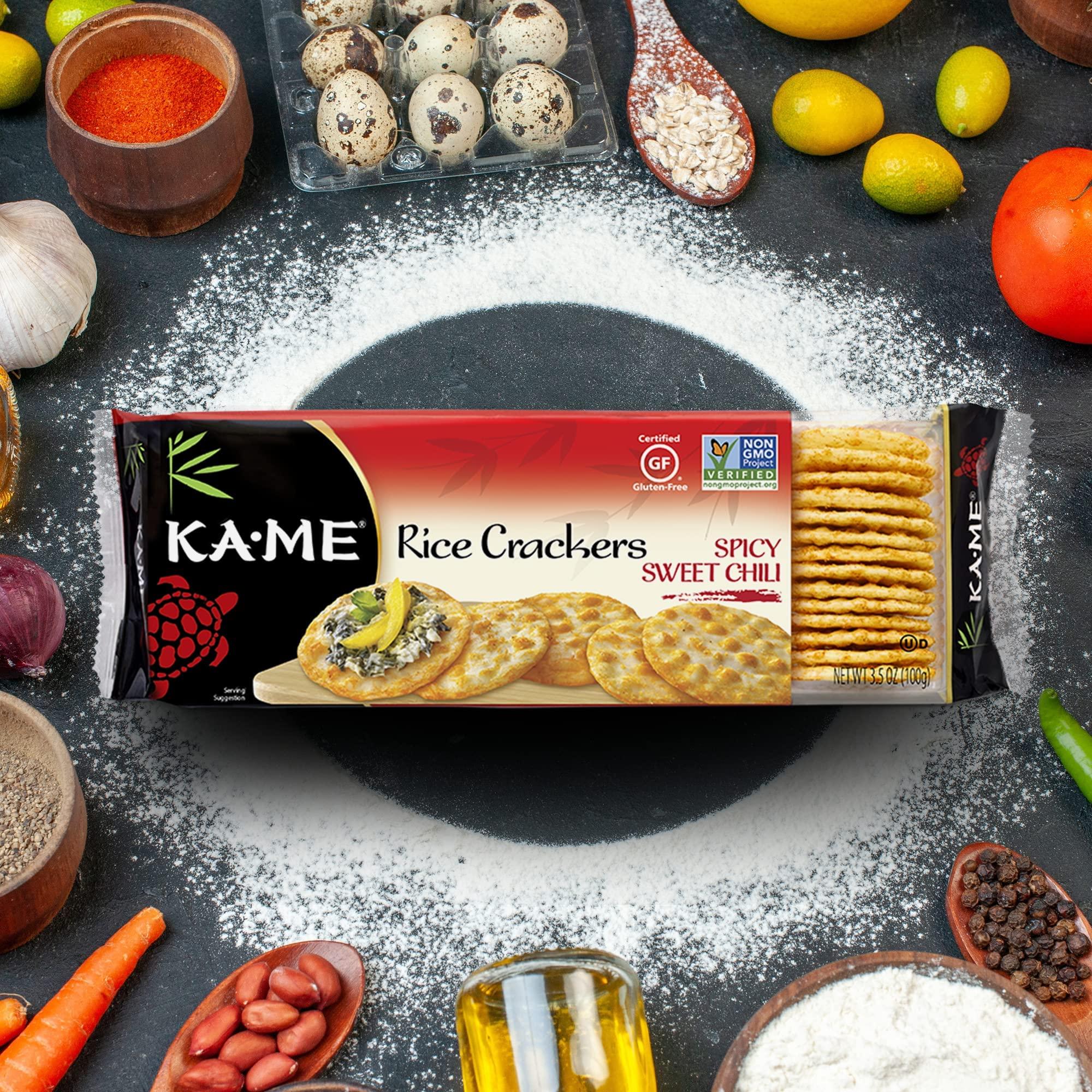 KA-ME Ka-Me Rice Crackers Gluten Free And Non GMO Verified - Spicy Sweet Chili (Pack of 12)