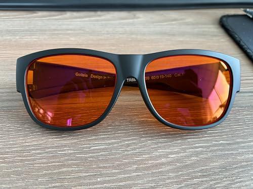 Goiteia Goiteia Amber Orange Blue Light Blocking Fit over Large-Framed Glasses for Women Men,Blue Blocker Computer Glasses for Insomnia/Migraine/Light Sensitivity