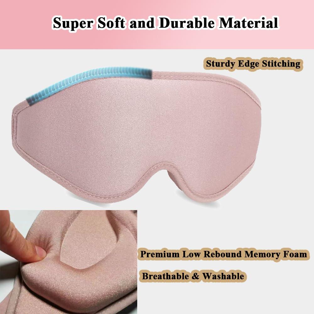 XUFAC 3D Eye Mask for Lash Extensions, Lash Sleeping Mask Eyelash Protector for Women, Light Blocking Deep Contoured Eye Covers for Sleeping with No Pressure Cup & Adjustable Strap for Sleep Yoga Travel