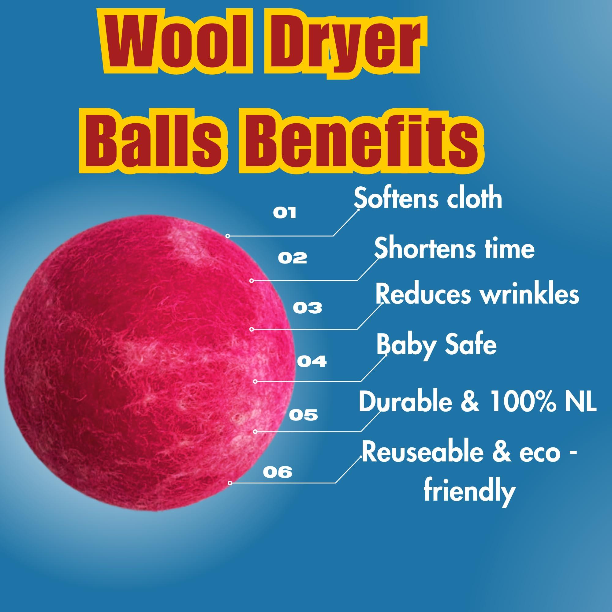 Shop Factory Direct Wool Dryer Balls 100% New Zealand Wool Dryer Balls, Chemical Free Fabric Softener for 1000+ Loads, Hypoallergenic, Cruelty-Free, Reusable, Baby Safe, Handmade Color 6 Pack XL Tie Dye Wool Balls.