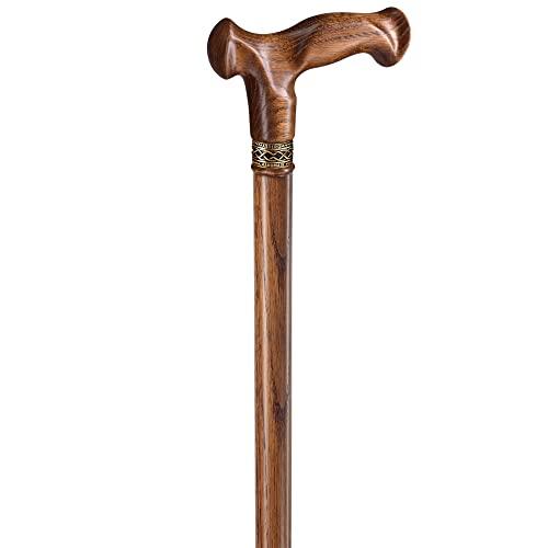 Asterom Asterom Walking Cane - Handmade, Ergonomic, Wooden Canes for Men & Women - Unique Wood Walking Sticks for Seniors (Caramel, 38 Inches)