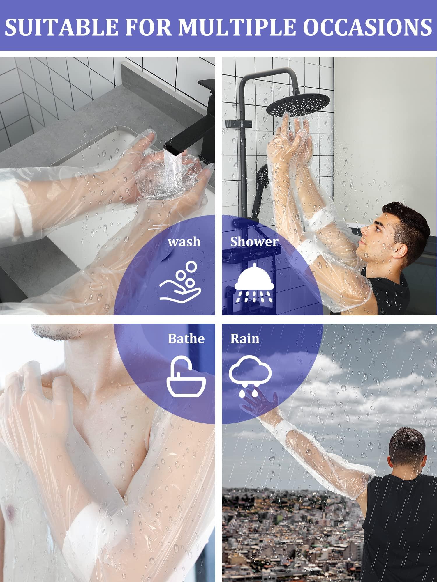 Sosation Sosation 50 Pcs Waterproof Arm Cast Cover for Shower Bath, Arm Cast Sleeve Protector, Adult Long Cast Bandage Protector Bag Covers for Shower Broken Wound Wrists Elbow(35.4 Inch)