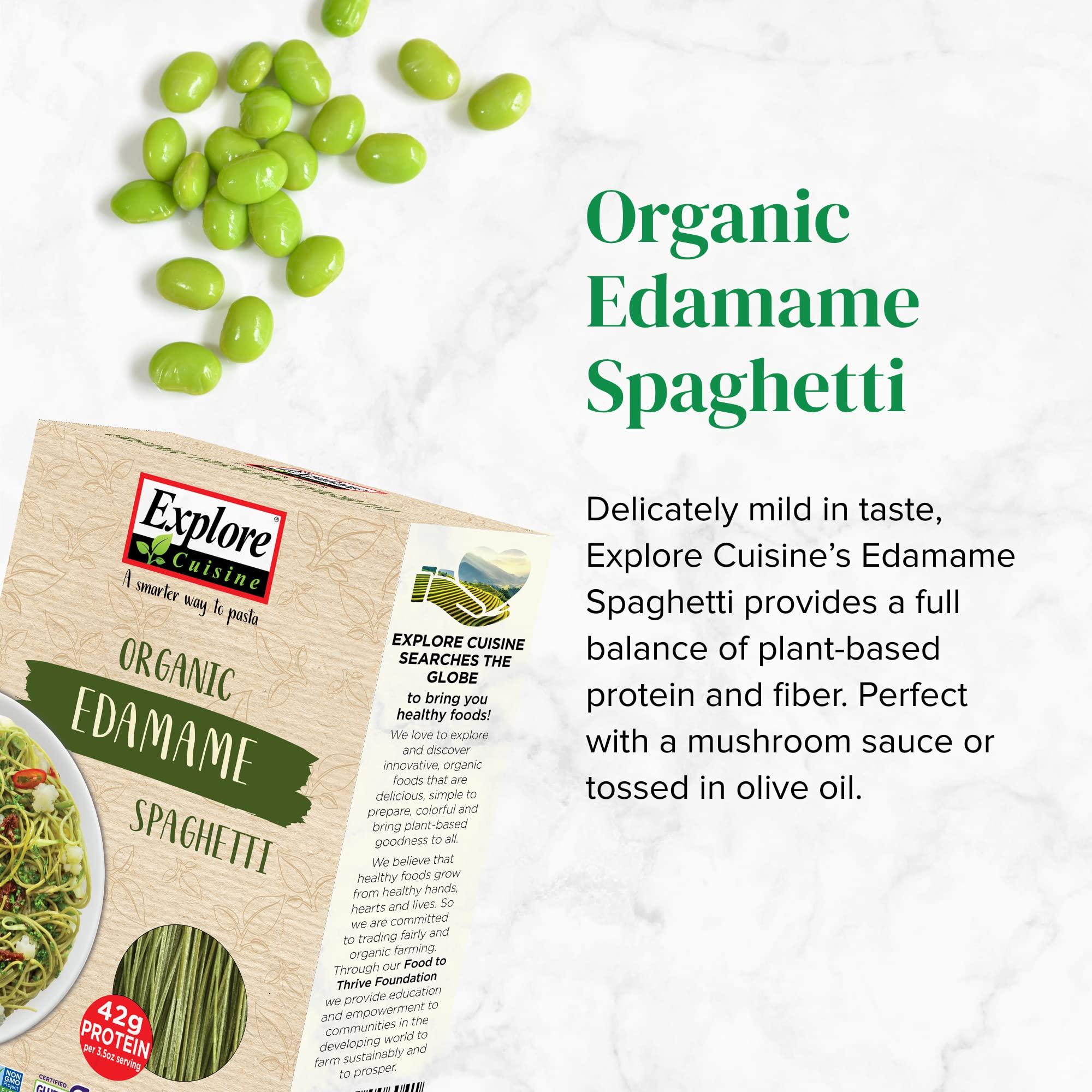 EXPLORE CUISINE Explore Cuisine Organic Edamame Spaghetti - 8 oz, Pack of 2 - Easy-to-Make Pasta - High in Plant-Based Protein - Non-GMO, Gluten Free, Vegan, Kosher - 8 Total Servings