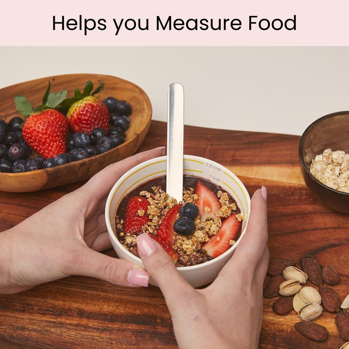 Uba Uba Portion Control Plate and Bowl Porcelain Set for Healthy Eating and Bariatric Diet - 2 Pack