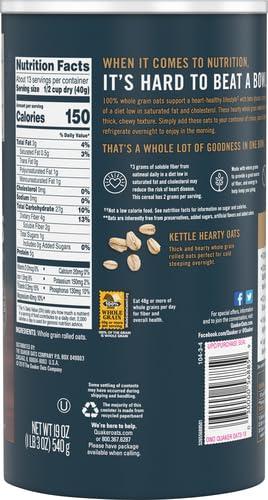 Quaker Quaker Rolled Overnight Oats, 19oz Canister