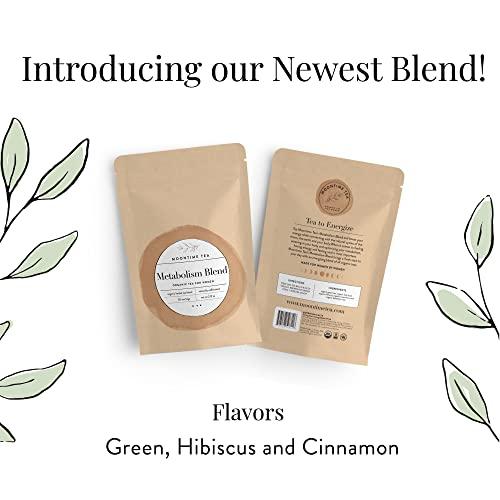 Moontime Tea Organic Metabolism Tea with Green tea, Holy Basil, Hibiscus, Cinnamon and Dandelion Root, 30 Tea bags