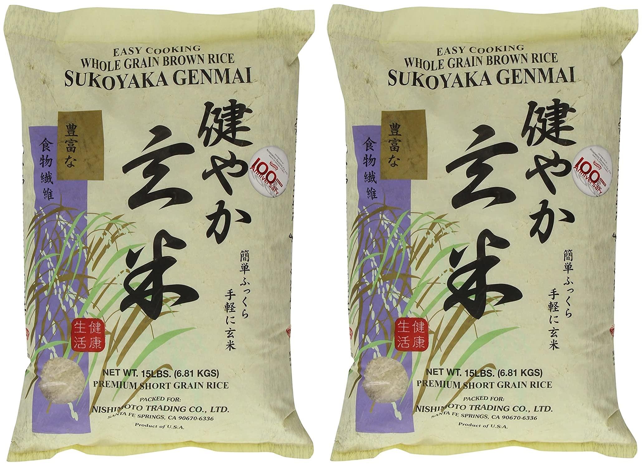 Sukoyaka Sukoyaka Brown Rice, Genmai, 15-Pound (2-PACK)