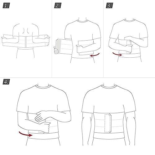 Actimove Actimove Professional Abdominal Binder for Men | Three or Four-Panel Belly Band for Lower Waist Support | Compression Garment for Post Traumatic & Post Surgical Recovery | White, 3-Panel, X-Small