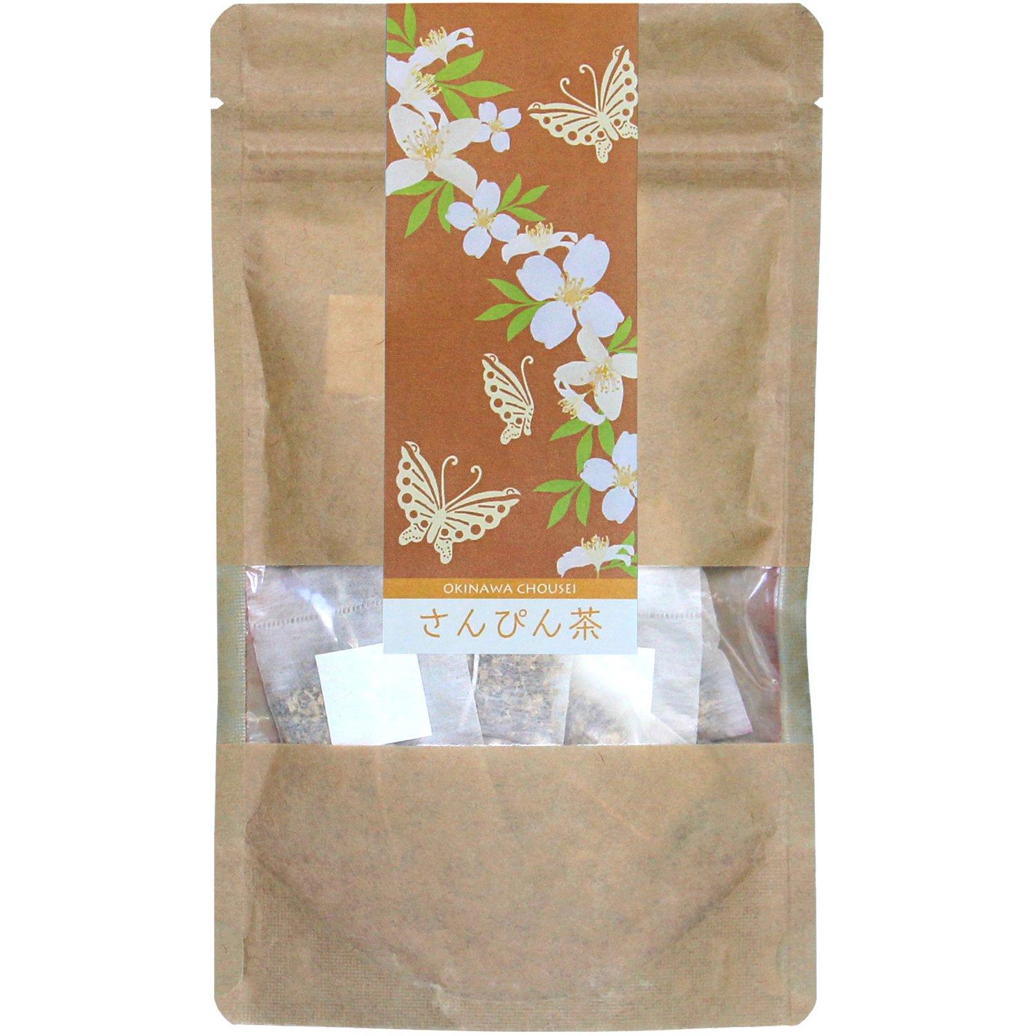 CHIKIRIYA Okinawa Sanpin (Jasmine) Tea ~ Jasmine, Green & White Leaf Tea Mix ~ 2g x 20 Teabags