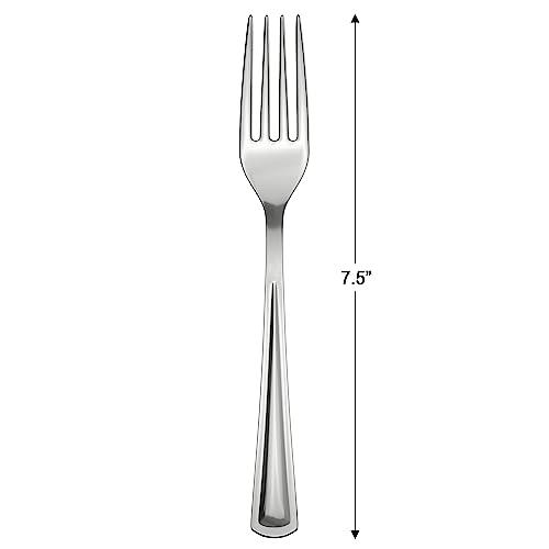 Exquisite 120 Pack Silver Plastic Forks Heavy Duty - Silver Disposable Silverware - Silver Plastic Silverware - Silver Forks Disposable Plastic Cutlery - For Catering, Parties, Weddings Exquisite.
