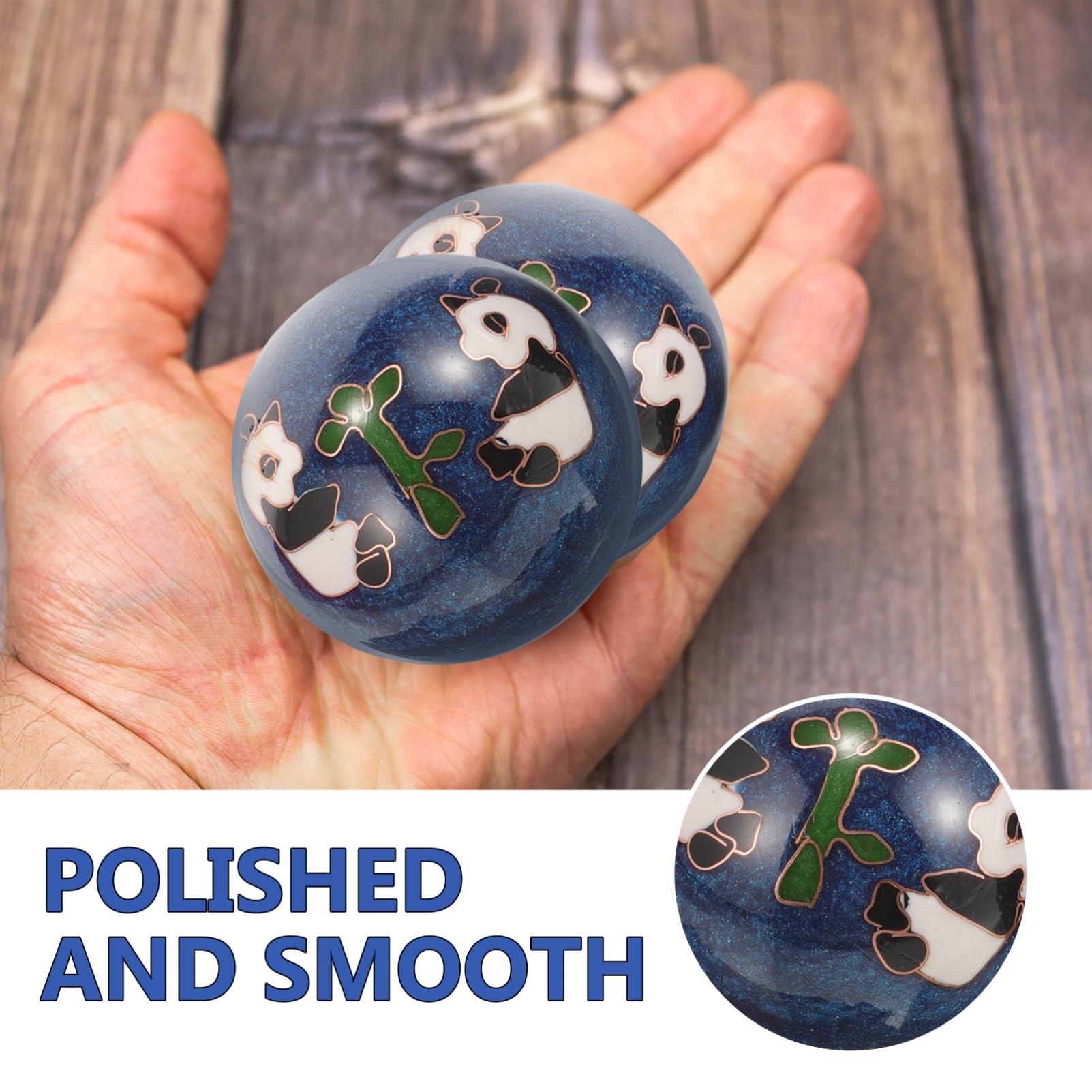 Healeved Healeved 2PCS Chinese Baoding Balls Enamel Hand Exercise Massage Balls Chinese Balls for Hand Therapy Balls Chinese Health Exercise Stress Handballs